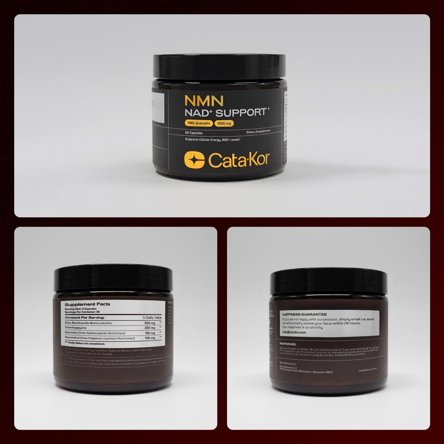 Cata-Kor NMN Supplement – 4-in-1 NAD Supplement with Quercetin